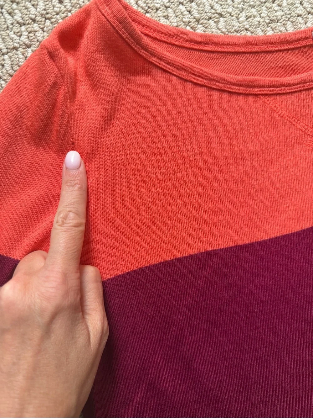 Jcrew Striped Colorblock Long Sleeve Top - Orange, Burgundy & Green
